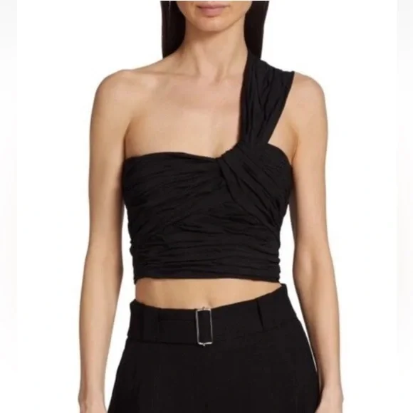 NWOT A.L.C. Women’s Apollo Linen One Shoulder Top Summer Vacation Resort Luxe - Picture 1 of 11